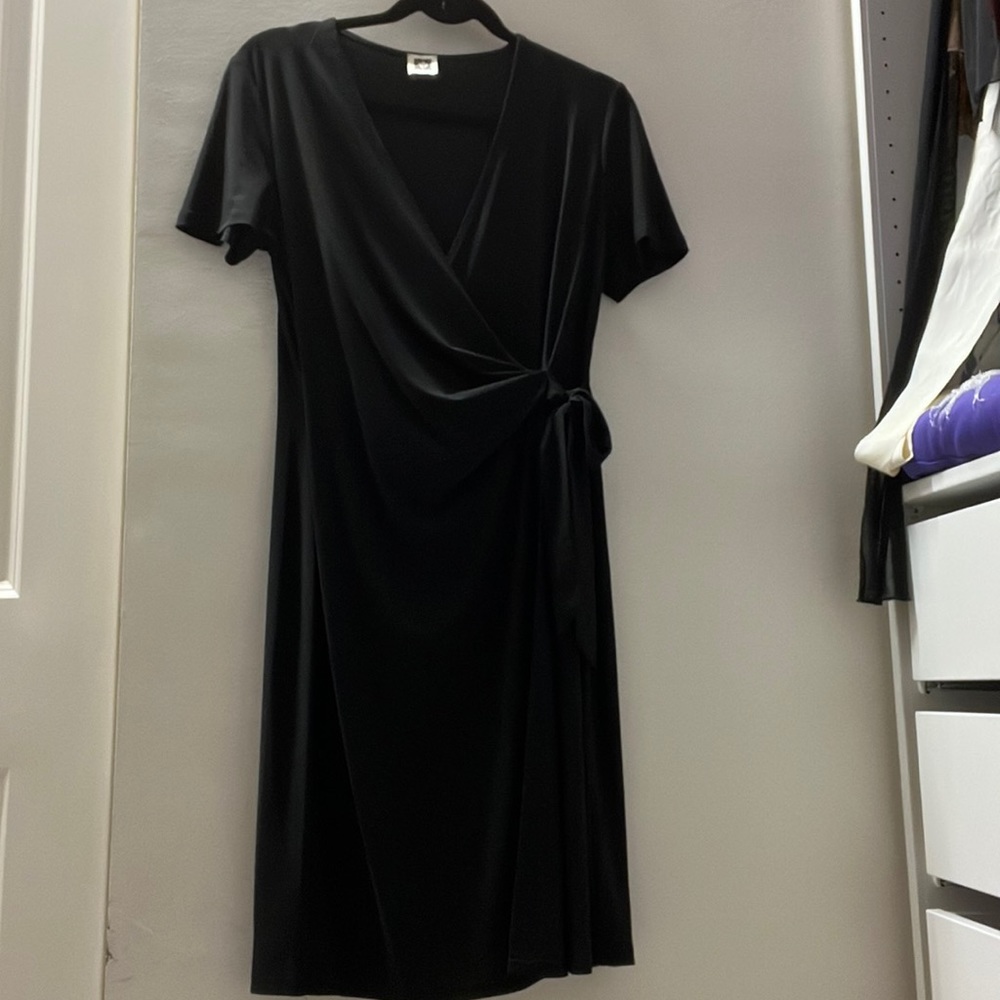 Black Wrap Dress, Anne Klein, Size Medium
